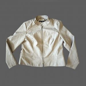 BACCINI BLUSH Peplum JACKET FAUX LEATHER Women’s PETITE Size PL.